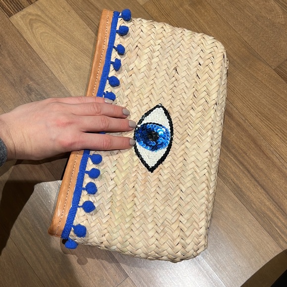 Brand new rattan evil eye clutch from bits and pieces to go - Picture 6 of 6